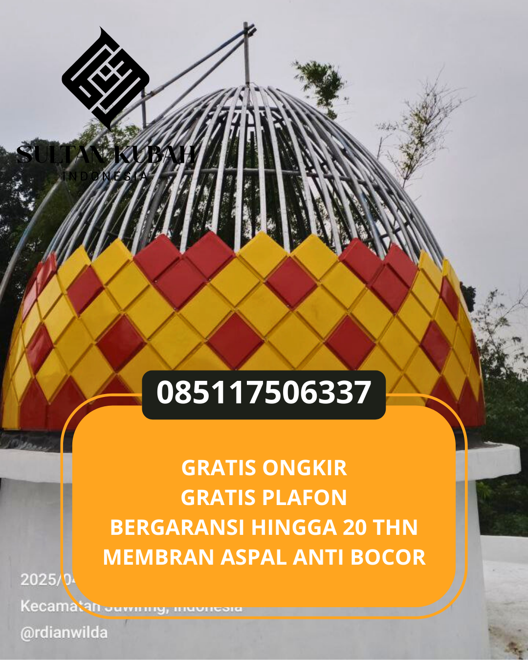 KUBAH MASJID GALVALUM HARGA TERJANGKAU DI KEC. CITEUREUP, KAB. BOGOR (WA: 085117506337)