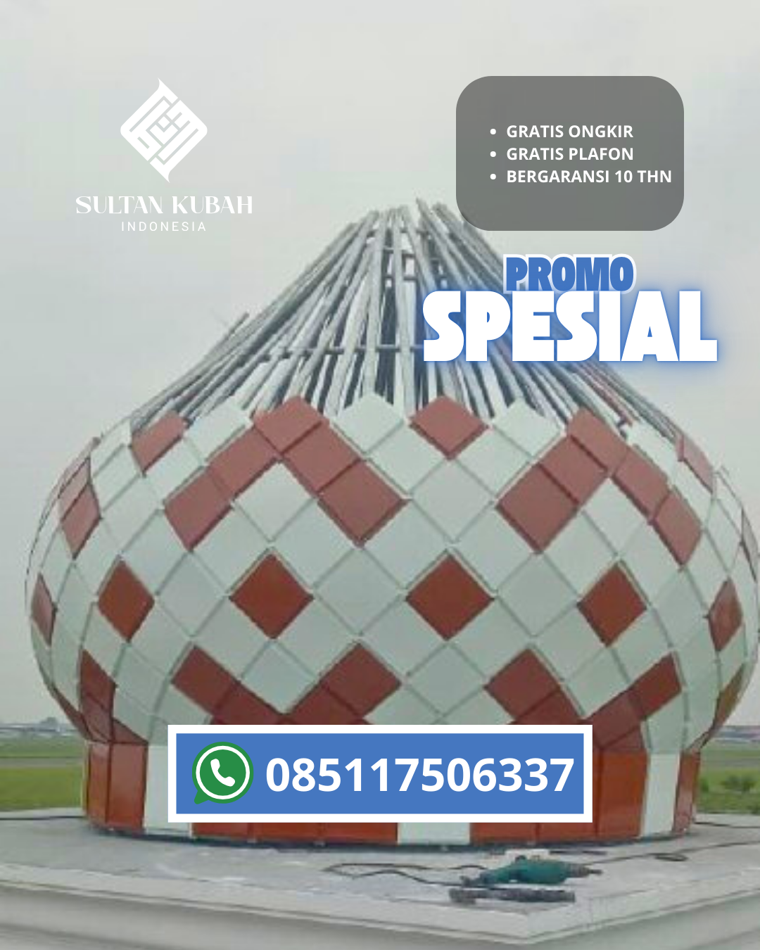 KUBAH MASJID GALVALUM DESAIN ELEGAN DI KEC. BERANDAN BARAT, KAB. LANGKAT (WA: 085117506337)