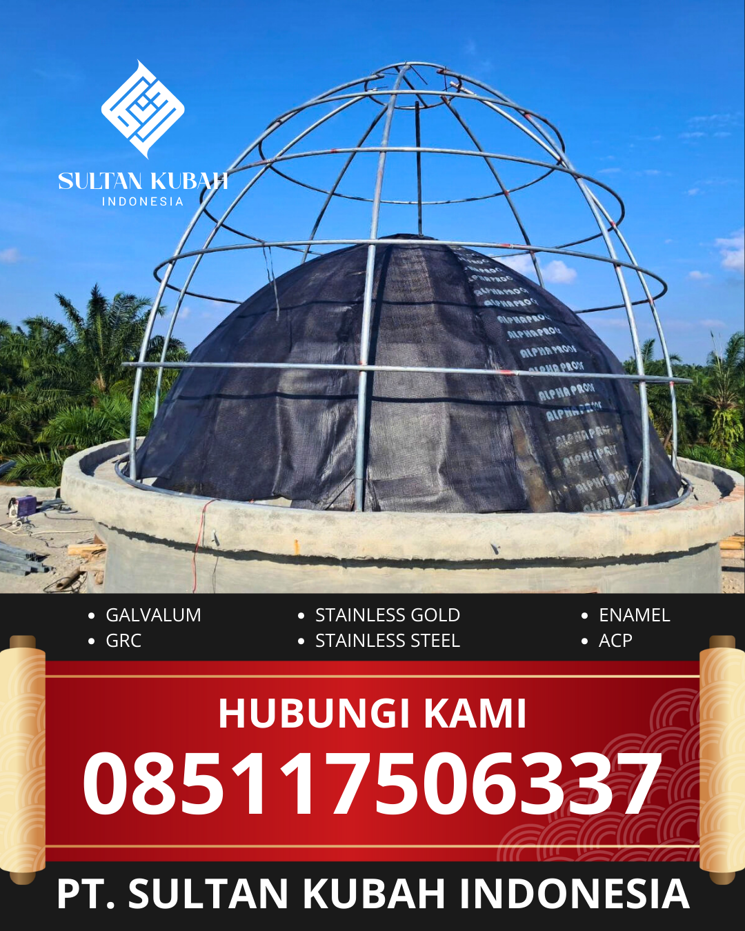 PABRIK KUBAH MASJID MODERN DI KEC. PURWOREJO, KAB. PURWOREJO, JAWA TENGAH (WA: 085117506337)
