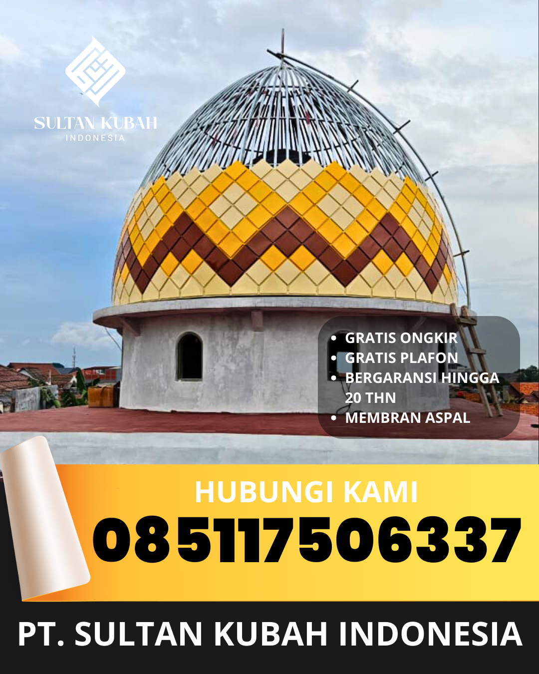 KUBAH MASJID DESAIN ELEGAN DI KEC. PURWOREJO BARAT, KAB. PURWOREJO (WA: 085117506337)