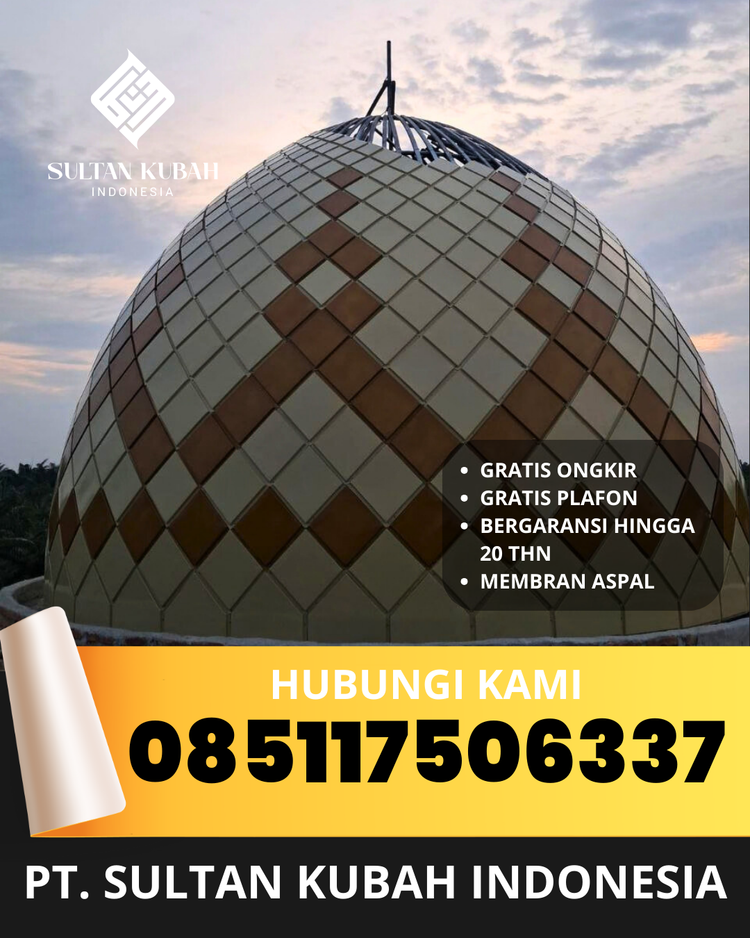 KUBAH MASJID DESAIN ELEGAN DI KEC. KEEROM, KAB. KEEROM, PAPUA (WA: 085117506337)