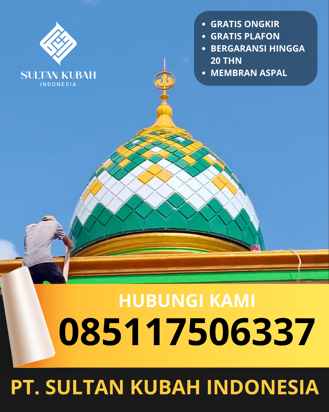 PABRIK KUBAH MASJID MODERN DI KEC SUKAKARYA, KOTA SABANG, ACEH (WA: 085117506337)