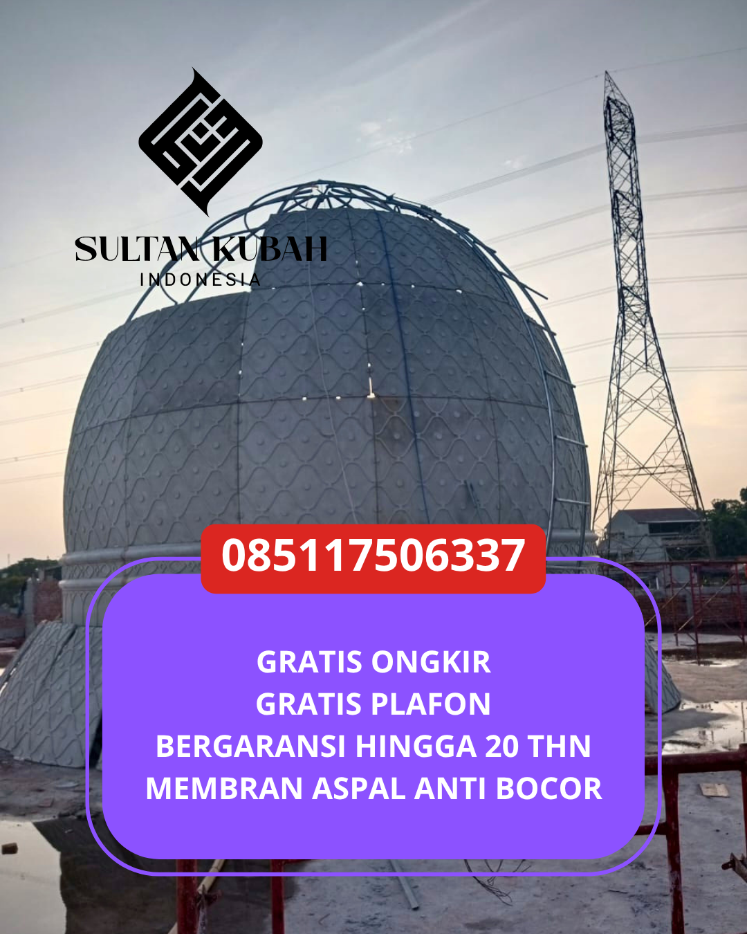 KUBAH MASJID HARGA TERJANGKAU DI KEC BANDA SAKTI, KOTA LHOKSEUMAWE, ACEH (WA: 085117506337)
