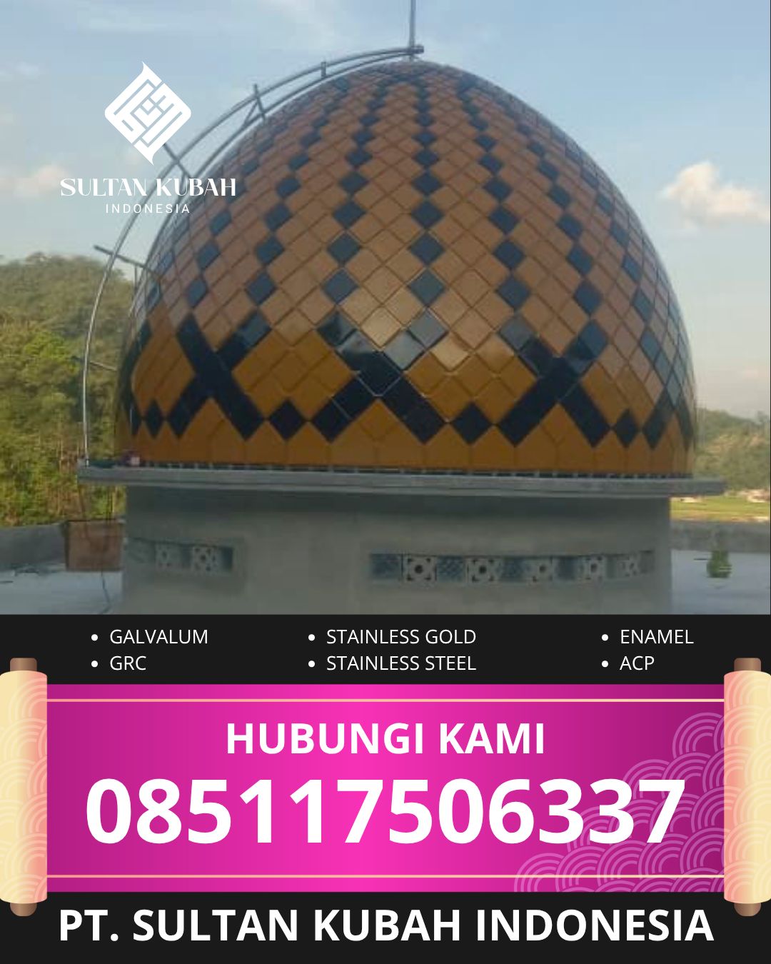 PABRIK KUBAH MASJID MODERN DI KEC SUKABUMI, KOTA SUKABUMI, JABAR (WA: 085117506337)
