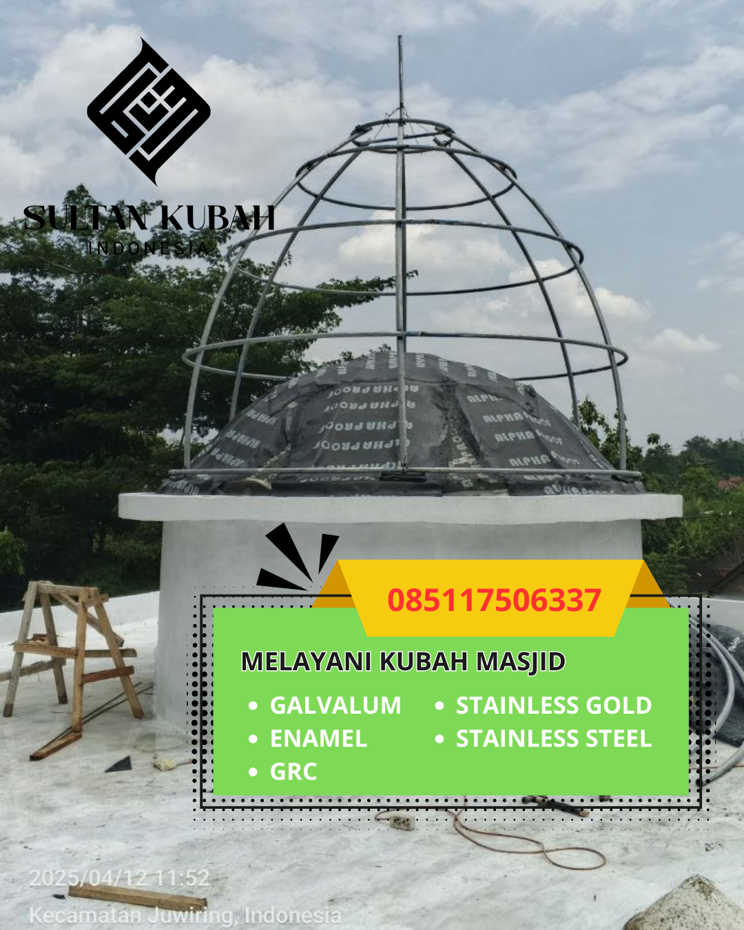 PABRIK KUBAH MASJID MODERN DI KABUPATEN MALANG, JAWA TIMUR (WA: 085117506337)
