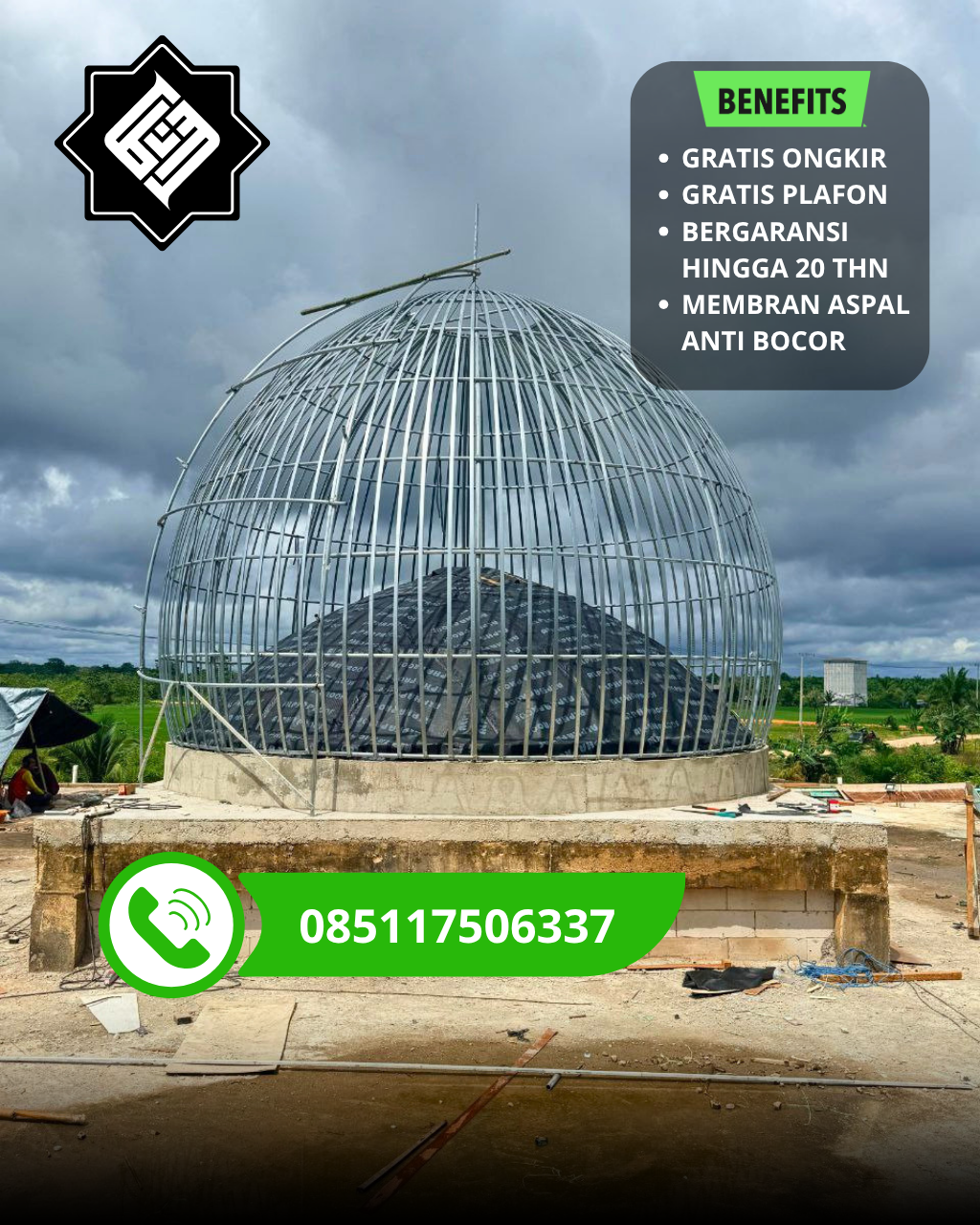KUBAH MASJID HARGA TERJANGKAU DI KEC BINJAI KOTA, KOTA BINJAI, SUMUT (WA: 085117506337)