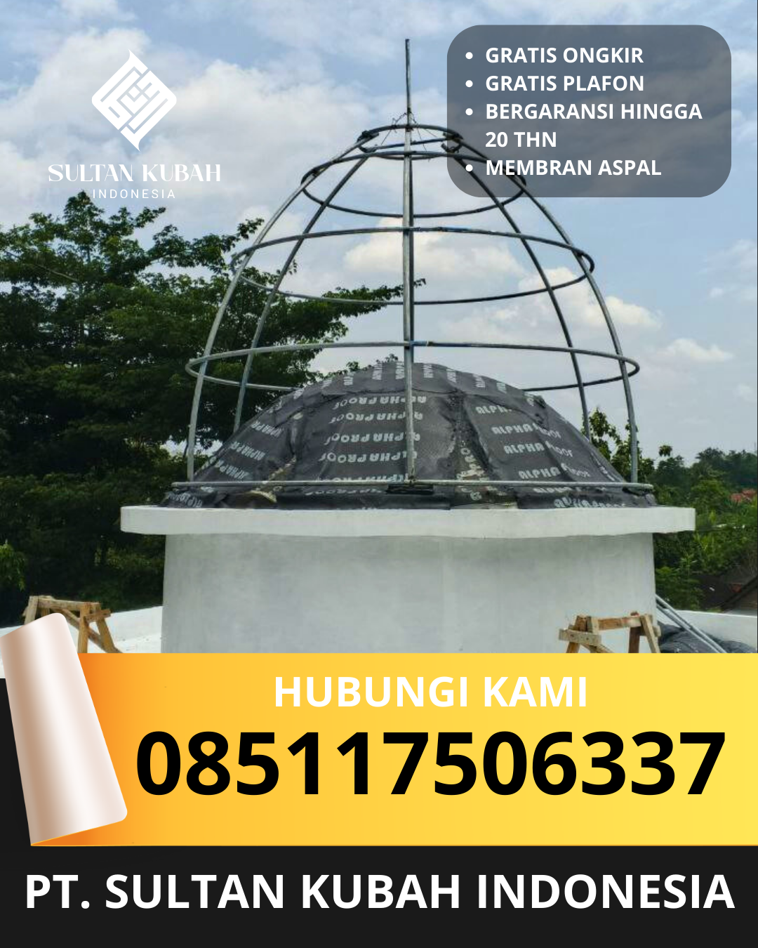 JUAL KUBAH MASJID GALVALUM PREMIUM DI KEC. BALIKPAPAN SELATAN, KOTA BALIKPAPAN, KALIMANTAN (WA: 085117506337)