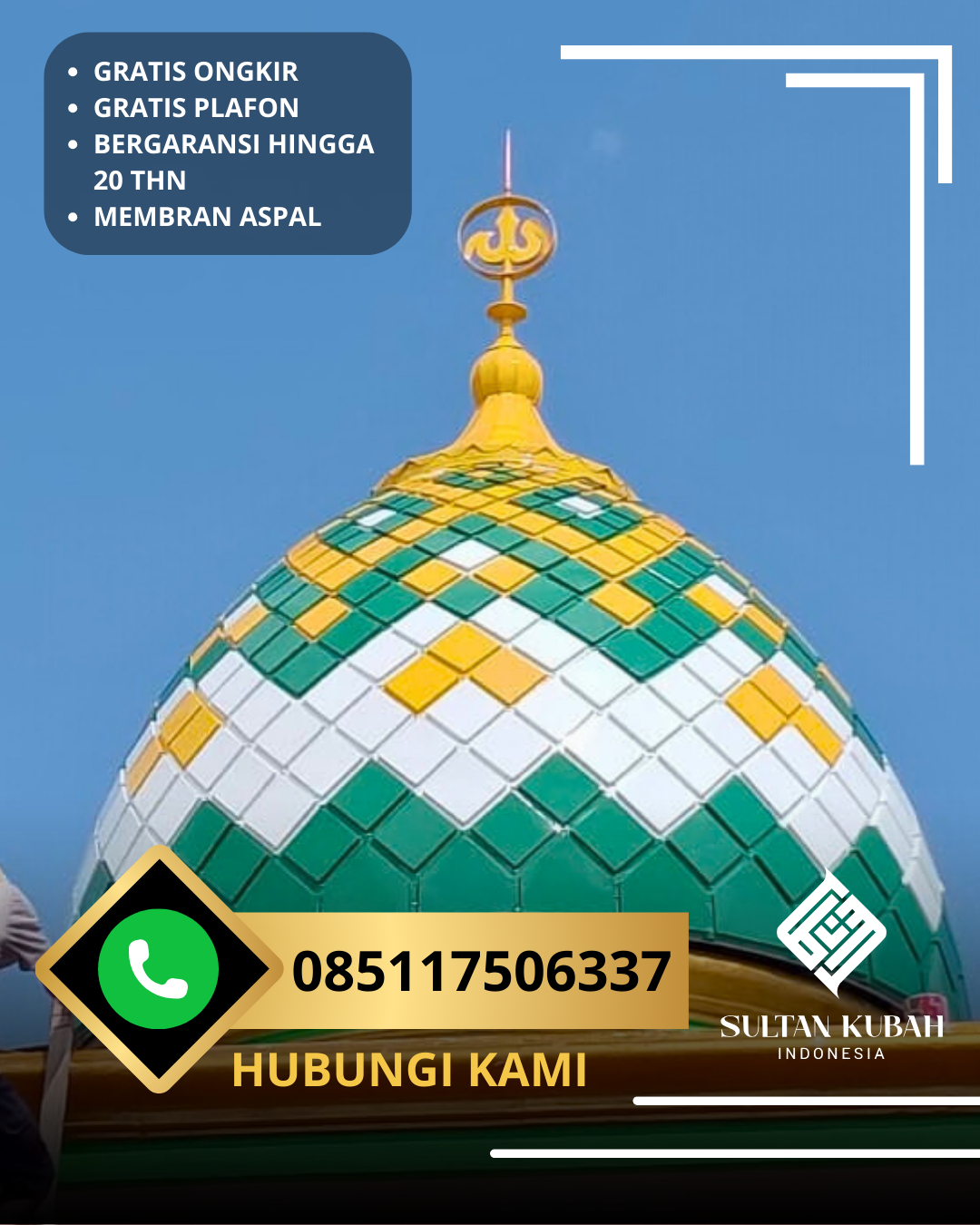 KUBAH MASJID EKSKLUSIF DI KEC PAMEKASAN, KAB PAMEKASAN, MADURA, JAWA TIMUR (WA: 085117506337)