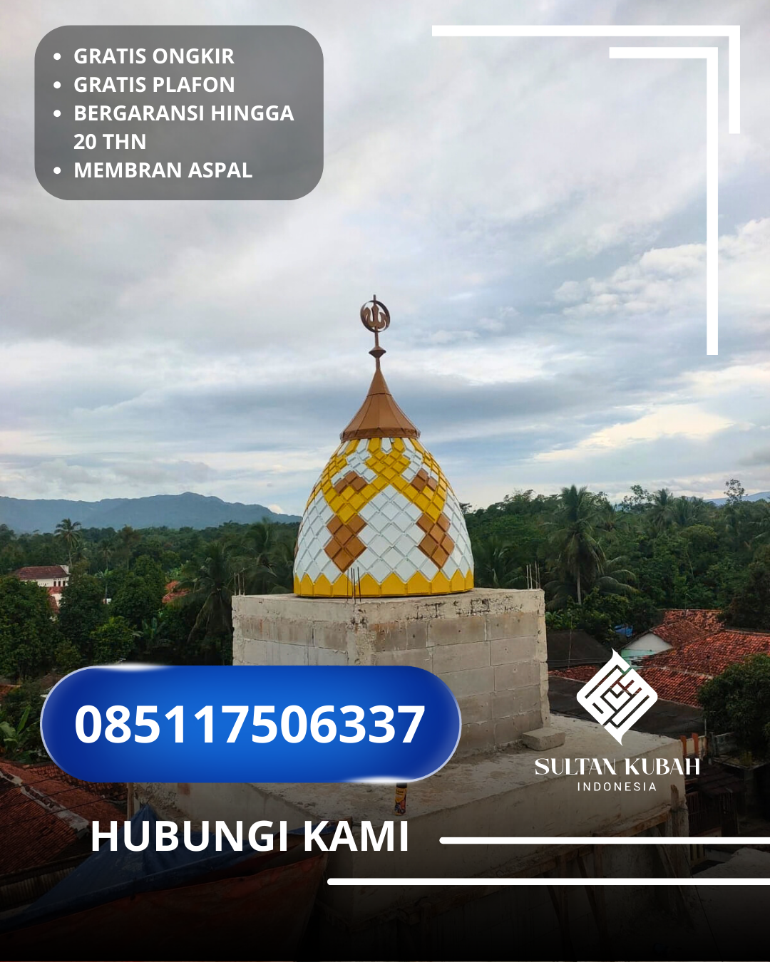 JUAL KUBAH MASJID TAHAN LAMA DI KEC. SLAWI, KAB. TEGAL, JAWA TENGAH (WA: 085117506337)