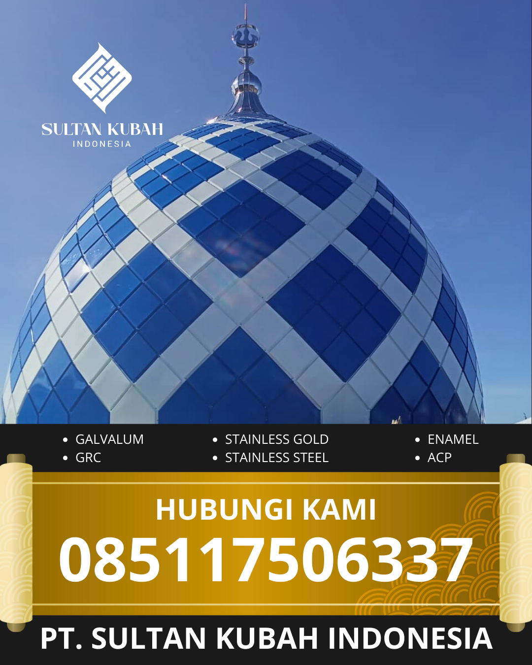 PABRIK KUBAH MASJID MODERN DI KEC. SENEN, KOTA JAKARTA PUSAT (WA: 085117506337)