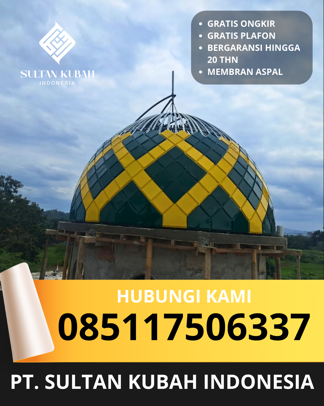 JUAL KUBAH MASJID TAHAN LAMA DI KEC. MENTENG BARAT, KOTA JAKARTA PUSAT (WA: 085117506337)