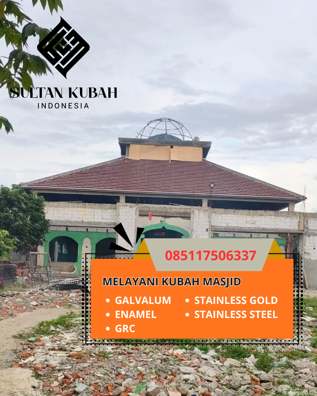KUBAH MASJID GALVALUM HARGA TERJANGKAU DI KEC. PARIGI, KAB. PARIGI MOUTONG (WA: 085117506337)