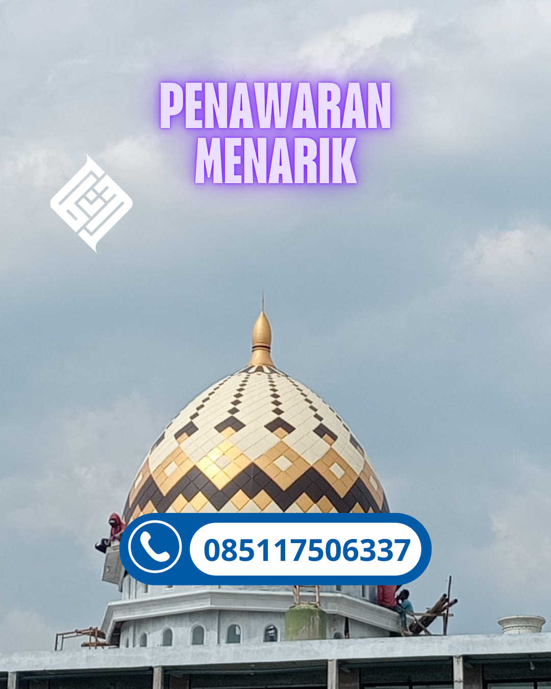 KUBAH MASJID GRC DESAIN ELEGAN DI KEC. PANGKEP, KAB. PANGKEP (WA: 085117506337)