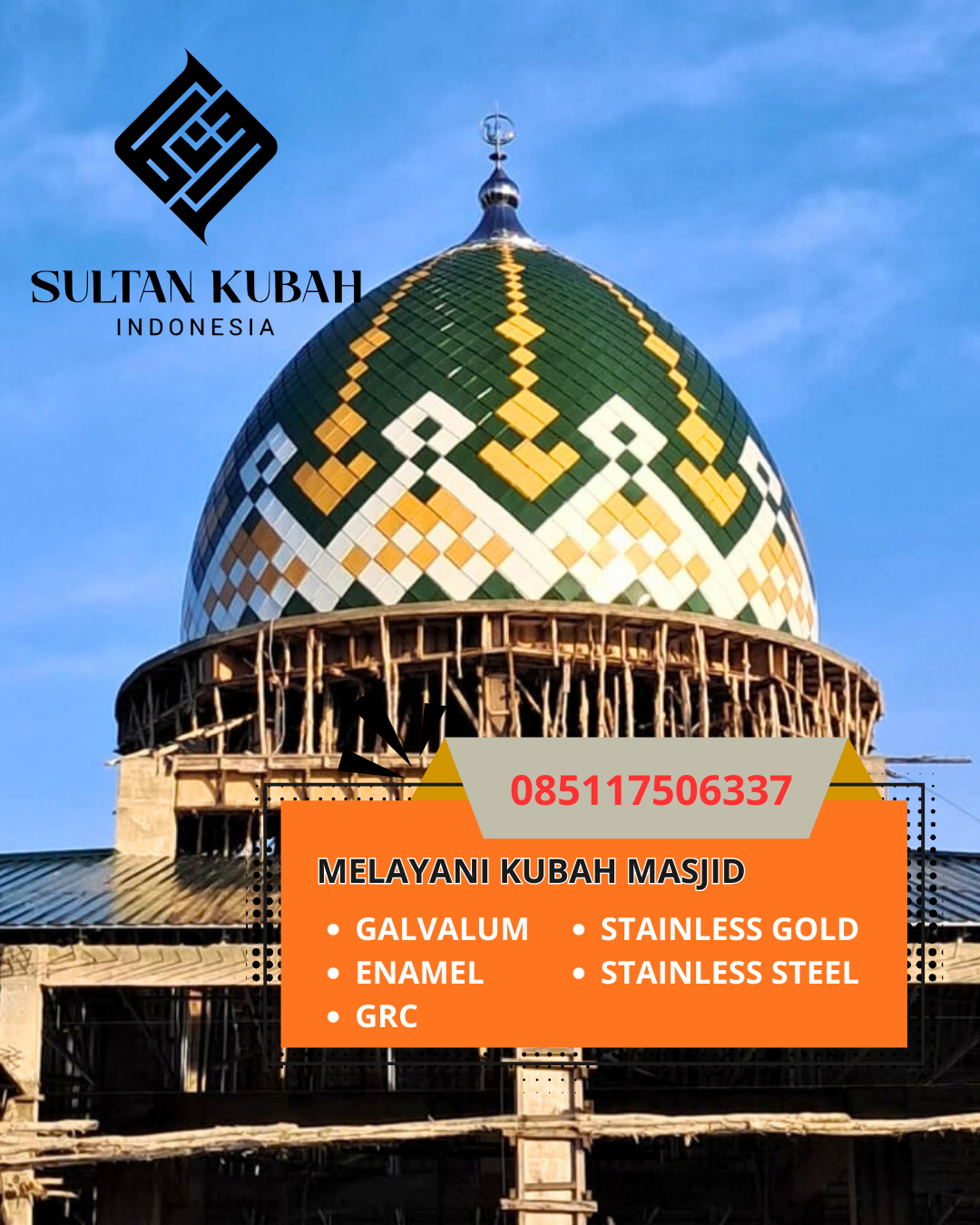 PRODUSEN KUBAH MASJID EKSKLUSIF DI KECAMATAN MAGELANG SELATAN, KOTA MAGELANG, JAWA TENGAH (WA: 085117506337)