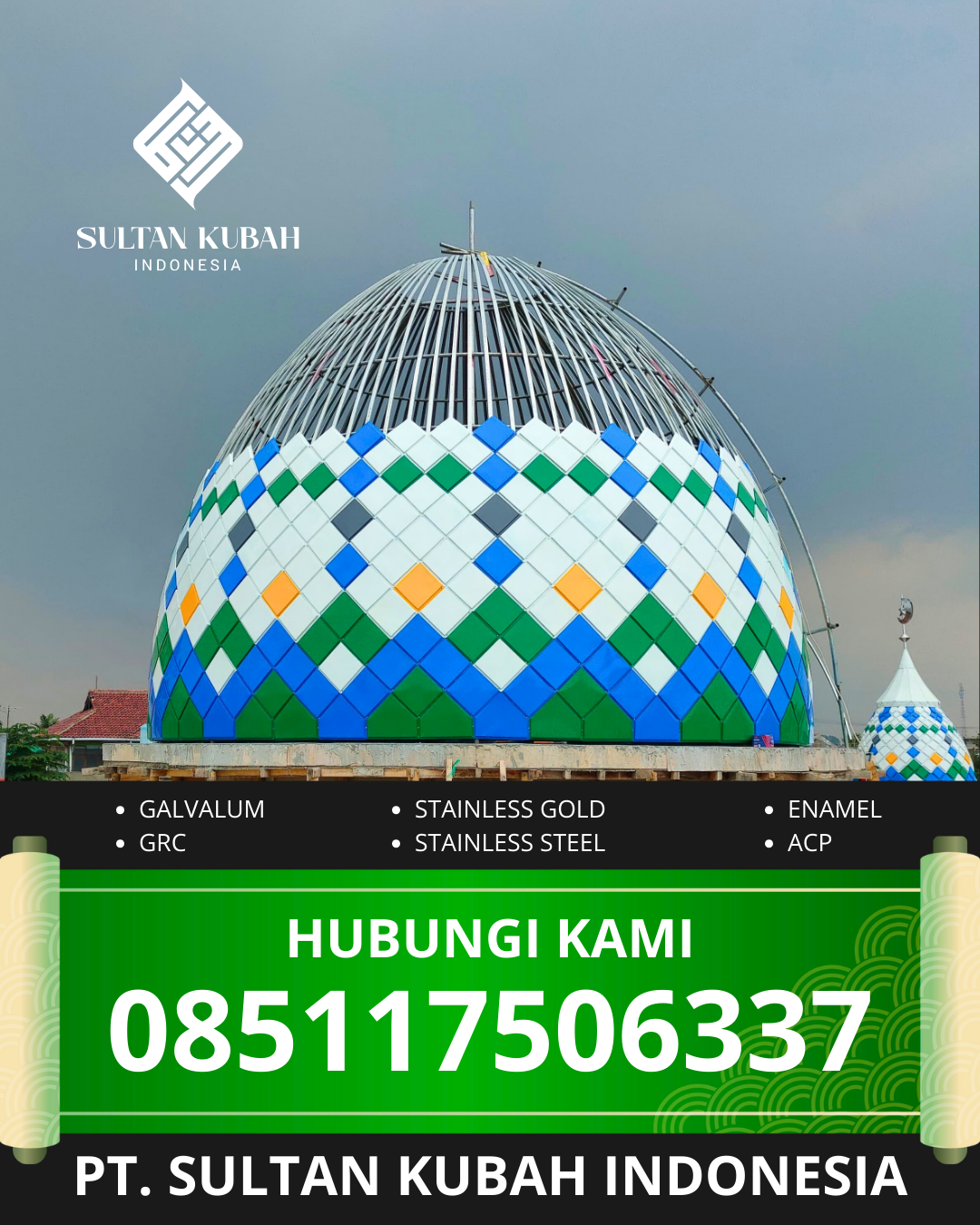 JUAL KUBAH MASJID PREMIUM DI KEC. PANIAI TIMUR, KAB. PANIAI, PAPUA TENGAH (WA: 085117506337)