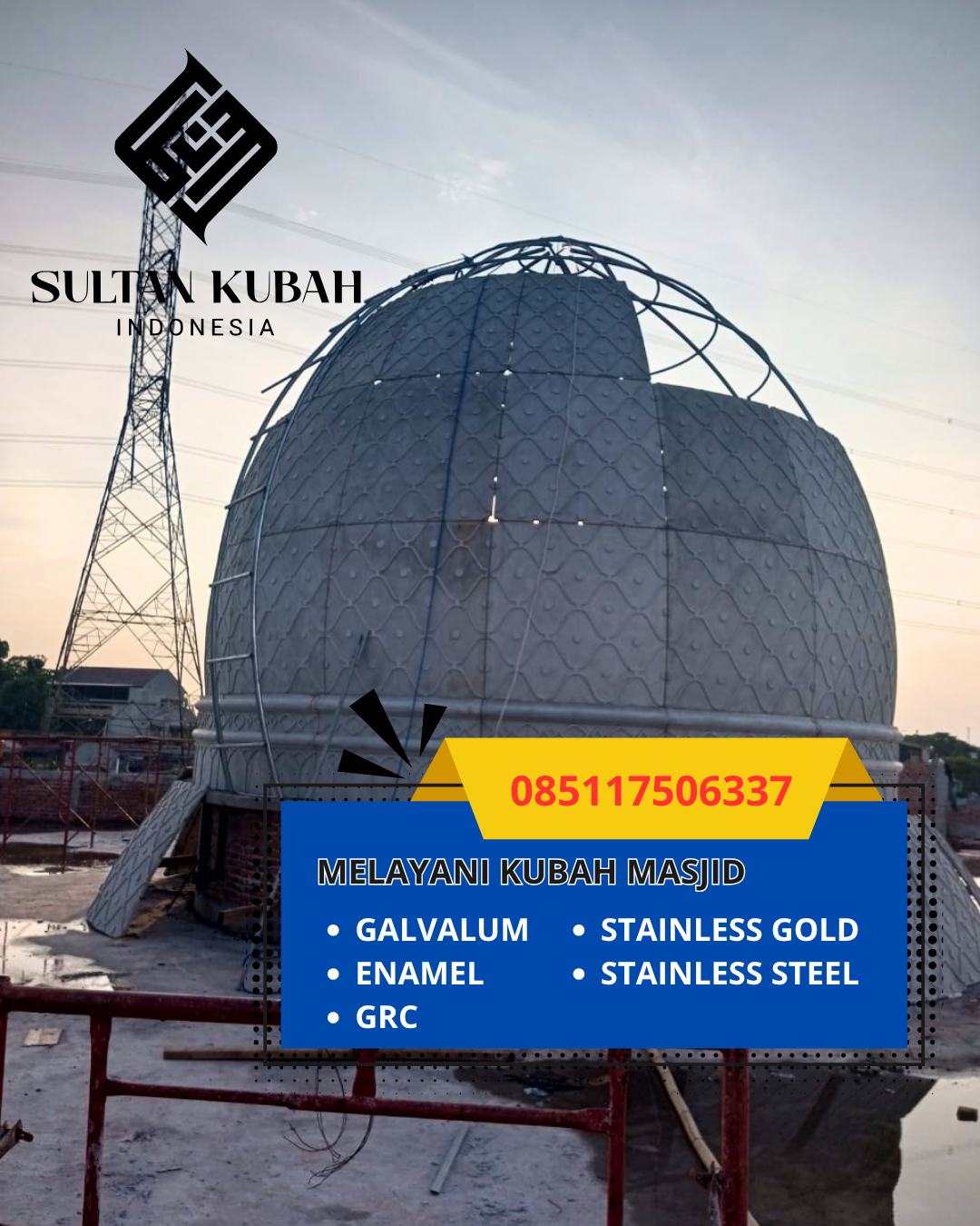 SPESIALIS KUBAH MASJID GARANSI RESMI DI KEC LHOKNGA, KAB ACEH BESAR, ACEH (WA: 085117506337)
