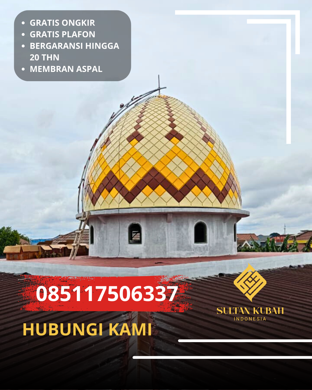 JUAL KUBAH MASJID TAHAN LAMA DI KEC. TEGAL TIMUR, KOTA TEGAL (WA: 085117506337)