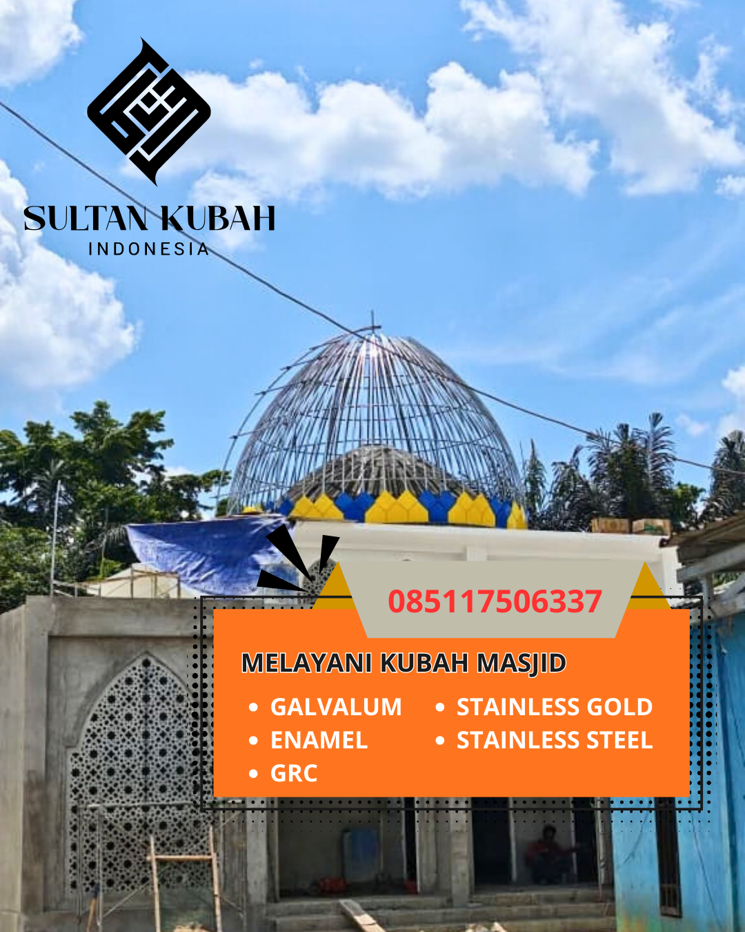 KUBAH MASJID DESAIN ELEGAN DI KEC. SIGLI TIMUR, KAB. PIDIE, ACEH (WA: 085117506337)
