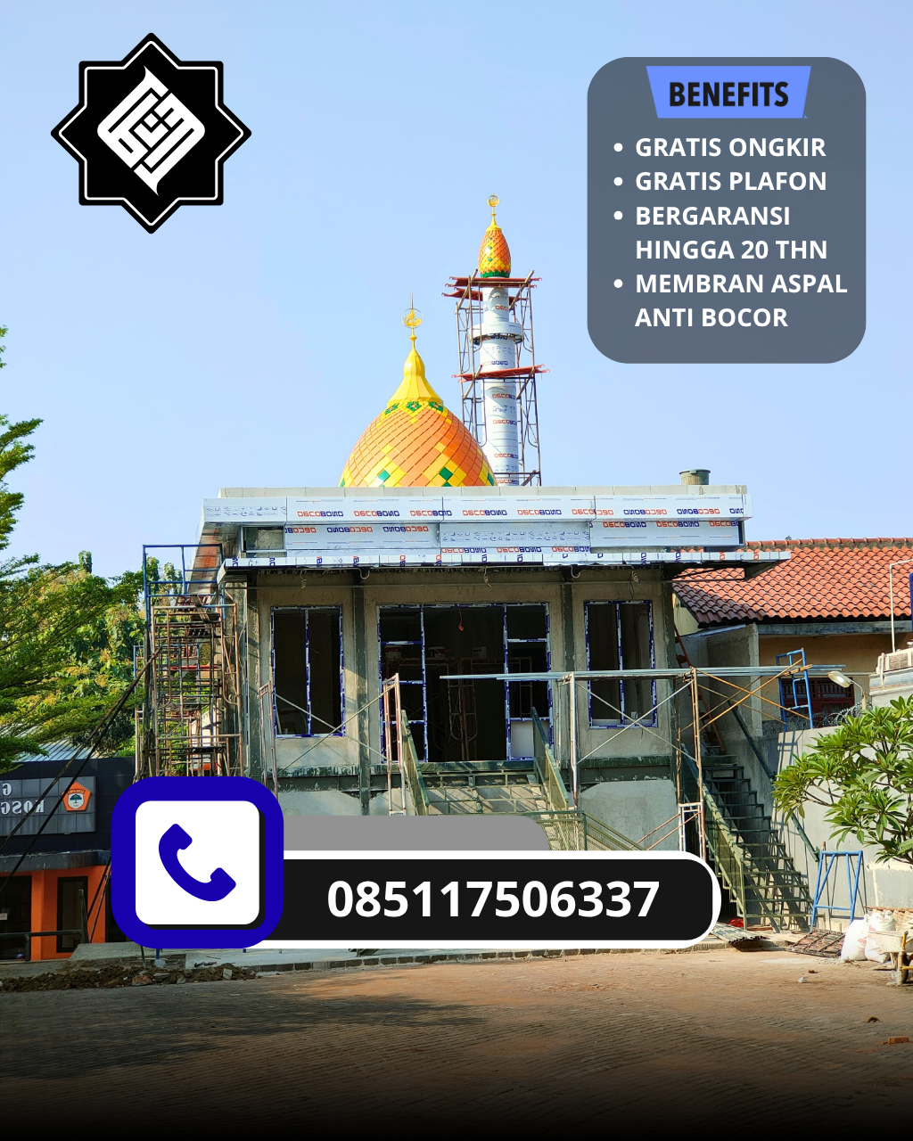 JUAL KUBAH MASJID PREMIUM DI KEC SUKUN, KOTA MALANG, JATIM (WA: 085117506337)
