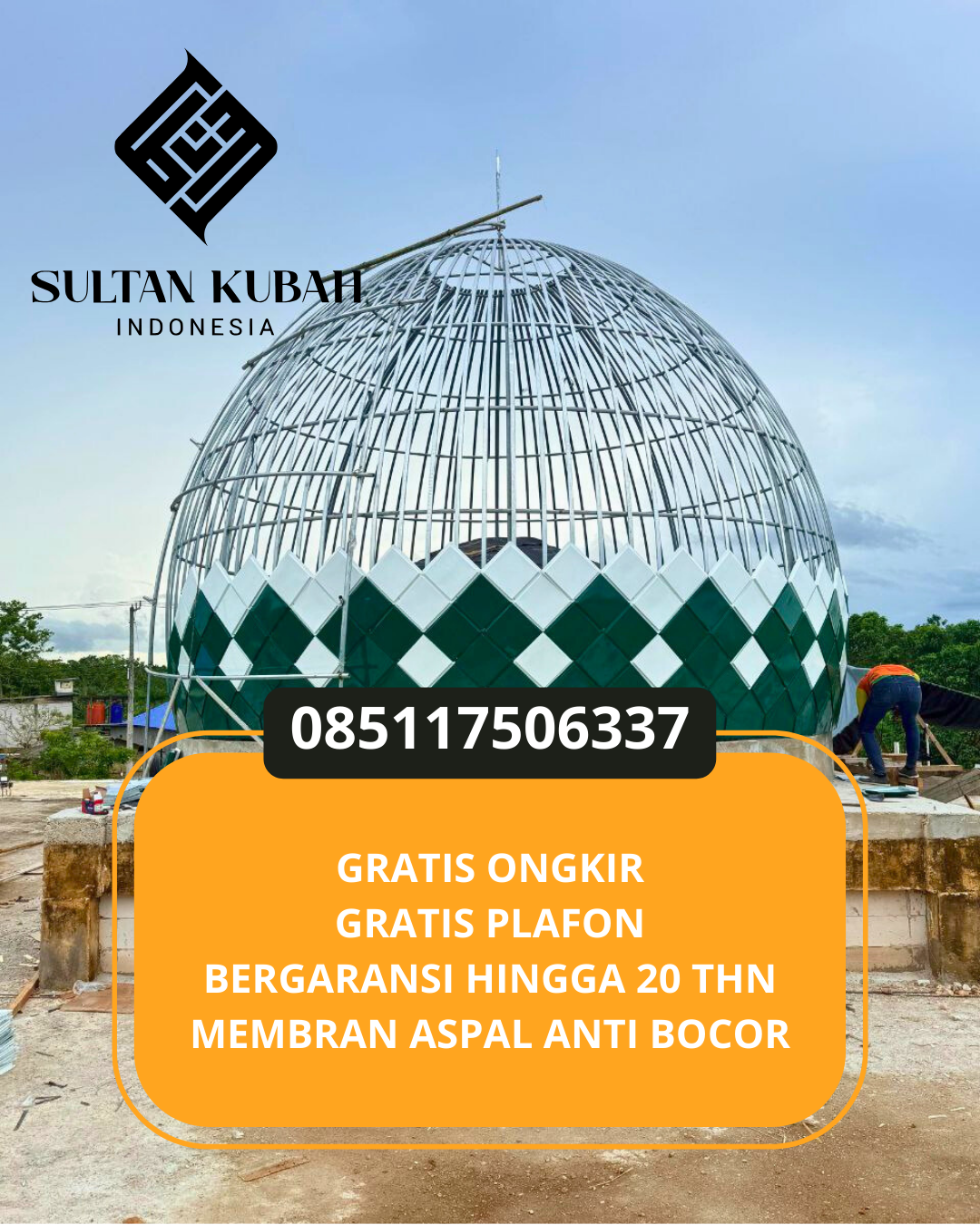 KUBAH MASJID GALVALUM HARGA TERJANGKAU DI KEC. NARMADA, KAB. LOMBOK BARAT (WA: 085117506337)
