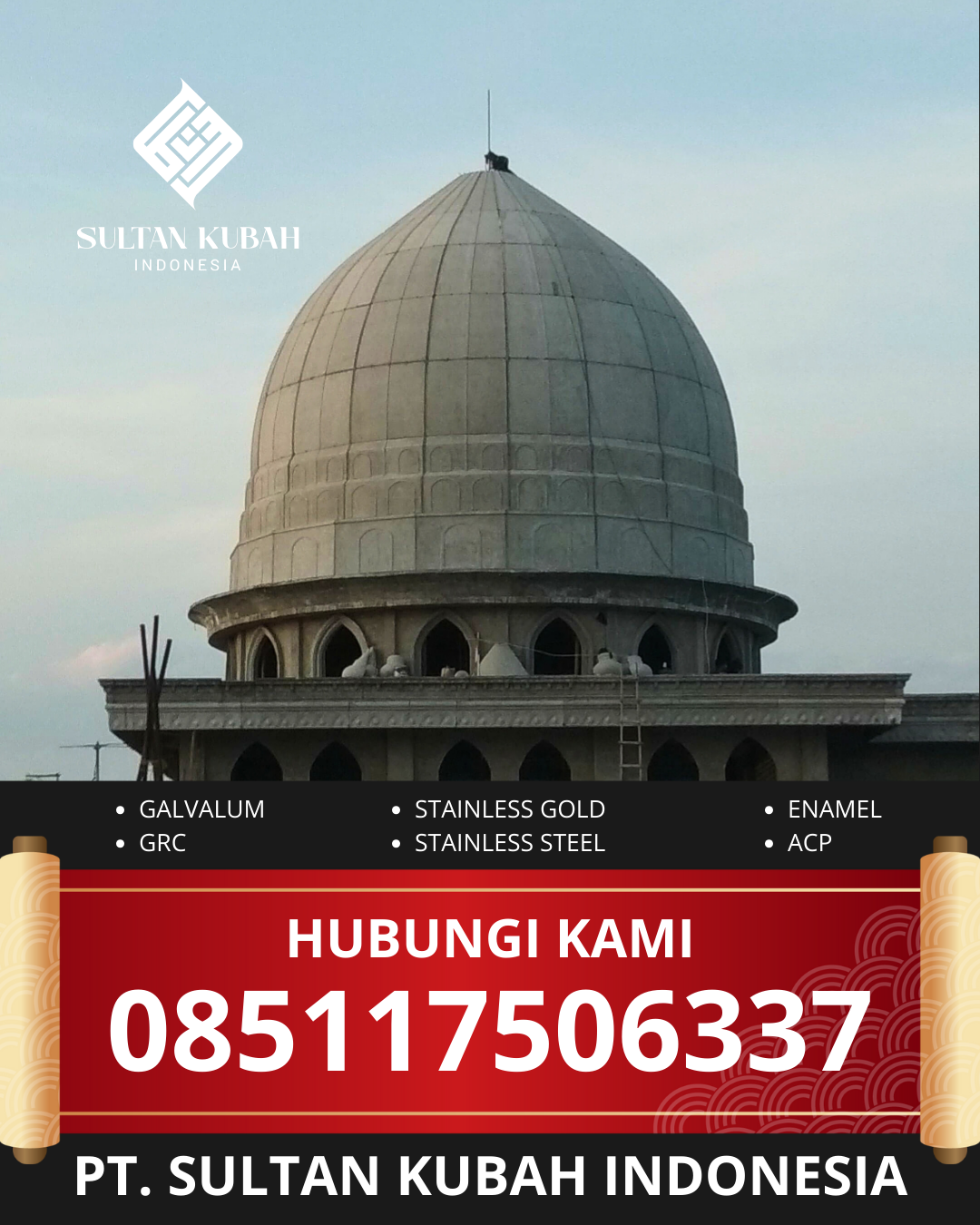JUAL KUBAH MASJID TAHAN LAMA DI KEC. CIANJUR KOTA, KAB. CIANJUR, JAWA BARAT (WA: 085117506337)