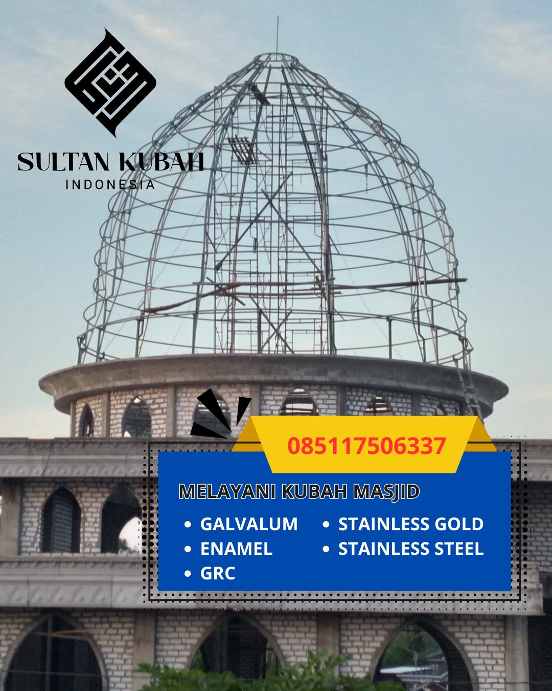 JUAL KUBAH MASJID TAHAN LAMA DI KEC. CIREBON UTARA, KOTA CIREBON, JAWA BARAT (WA: 085117506337)