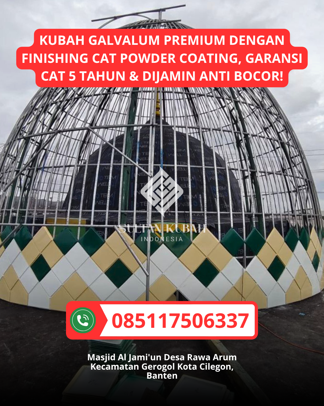 KUBAH MASJID DESAIN ELEGAN DI KEC. TARAKAN TIMUR, KOTA TARAKAN (WA: 085117506337)