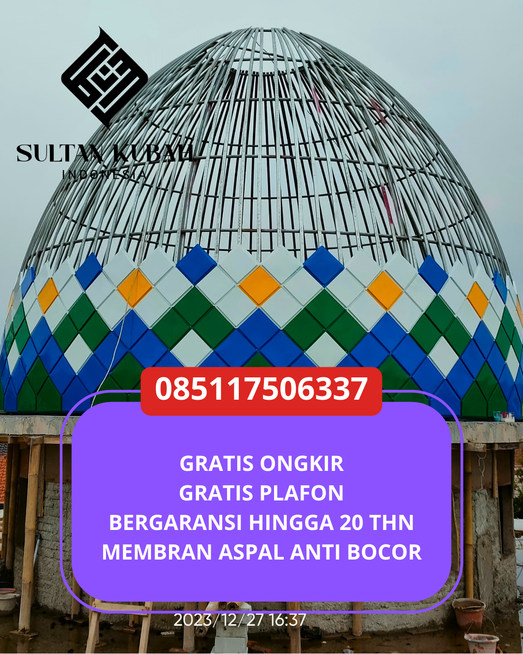 JUAL KUBAH MASJID PREMIUM DI KEC. MERAUKE, KAB. MERAUKE, PAPUA SELATAN (WA: 085117506337)