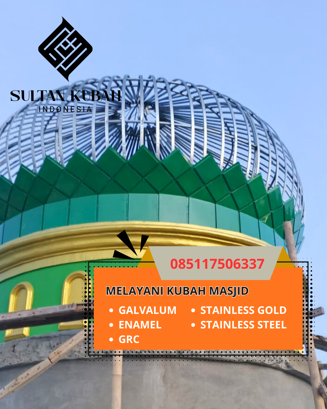 PABRIK KUBAH MASJID GALVALUM MODERN DI KEC. LASUSUA, KAB. KOLAKA UTARA (WA: 085117506337)