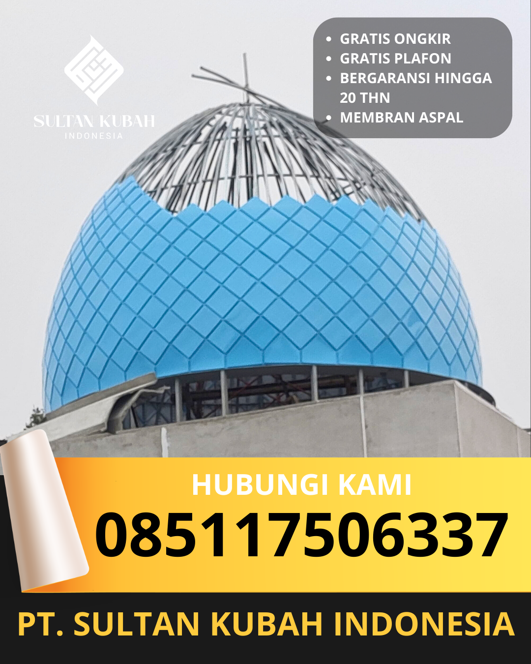 KUBAH MASJID HARGA TERJANGKAU DI KEC. MUARA SABAK, KAB. TANJUNG JABUNG TIMUR, JAMBI (WA: 085117506337)