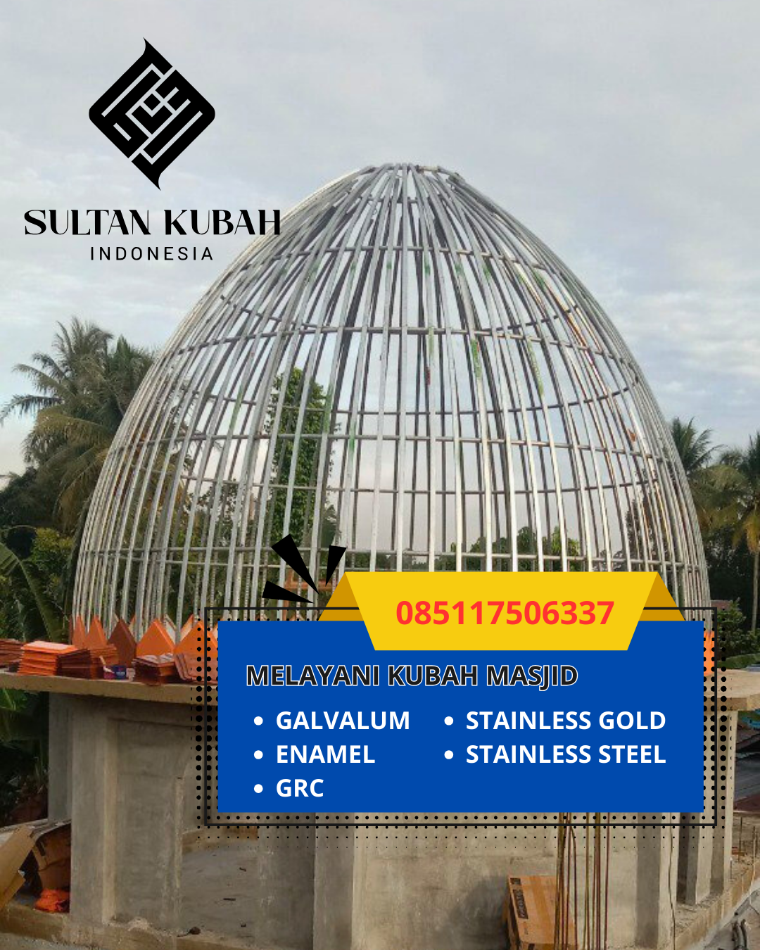 PABRIK KUBAH MASJID MODERN DI KEC. JENEPONTO, KAB. JENEPONTO (WA: 085117506337)