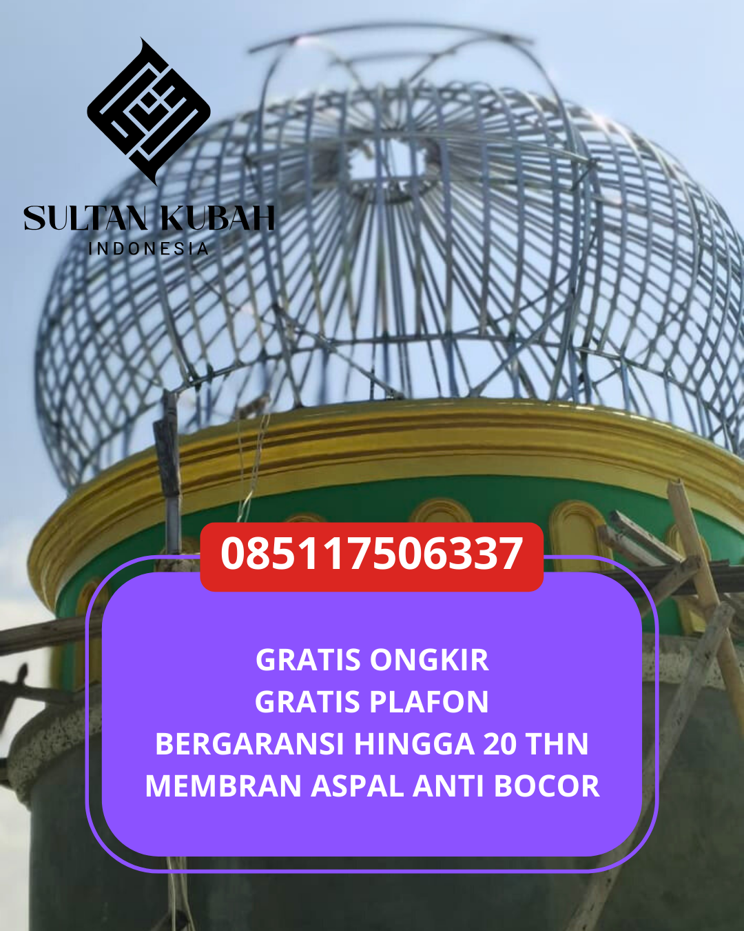 PABRIK KUBAH MASJID GALVALUM MODERN DI KEC. BATU LAYAR BARAT, KAB. LOMBOK BARAT (WA: 085117506337)