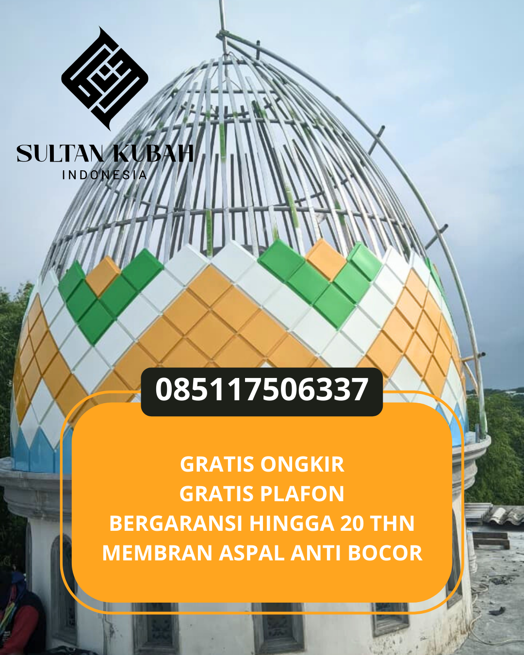 JUAL KUBAH MASJID GALVALUM PREMIUM DI KEC. LABUAPI, KAB. LOMBOK BARAT (WA: 085117506337)
