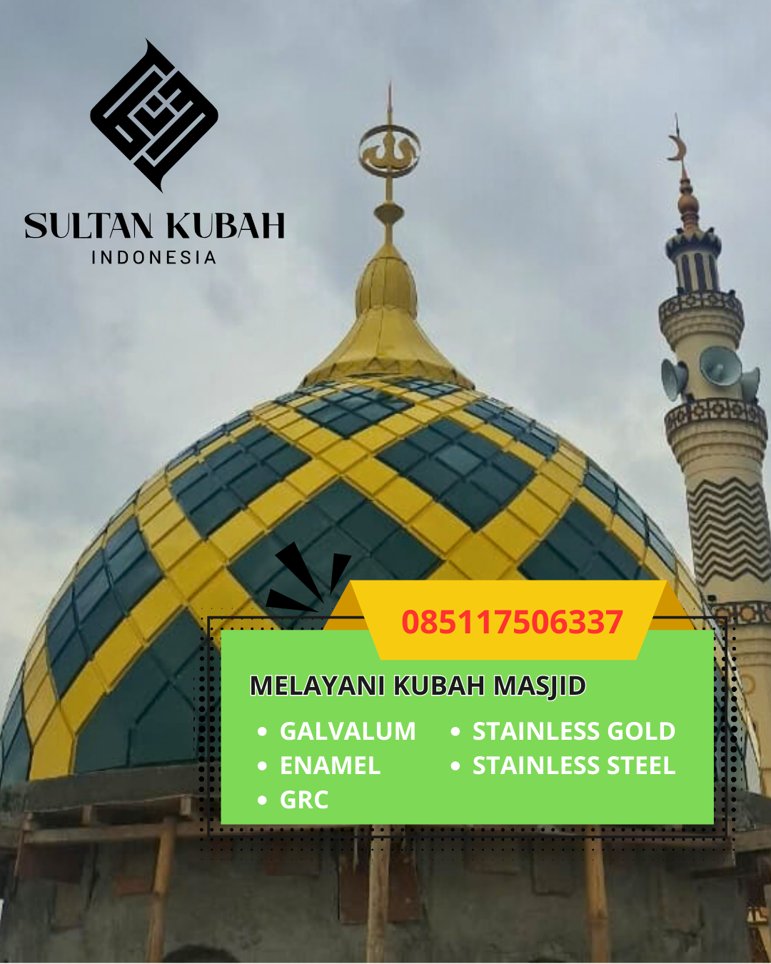 SPESIALIS KUBAH MASJID GARANSI RESMI DI KEC. GROGOL PETAMBURAN, KOTA JAKARTA BARAT (WA: 085117506337)