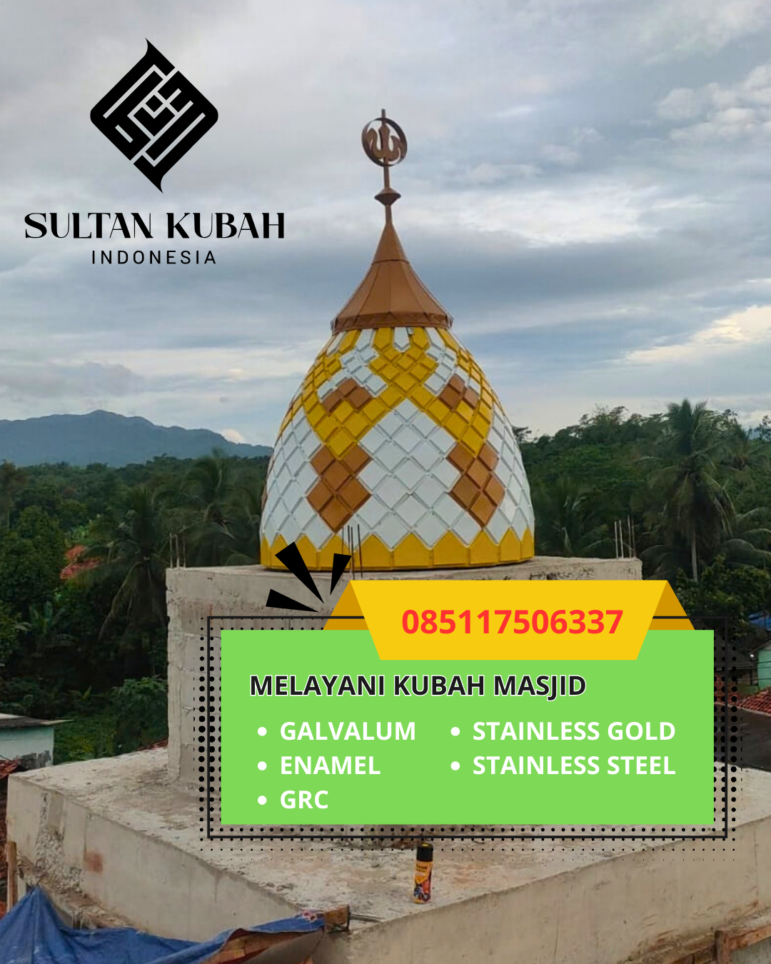KUBAH MASJID HARGA TERJANGKAU DI KEC. PARIAMAN SELATAN, KOTA PARIAMAN, SUMATERA BARAT (WA: 085117506337)