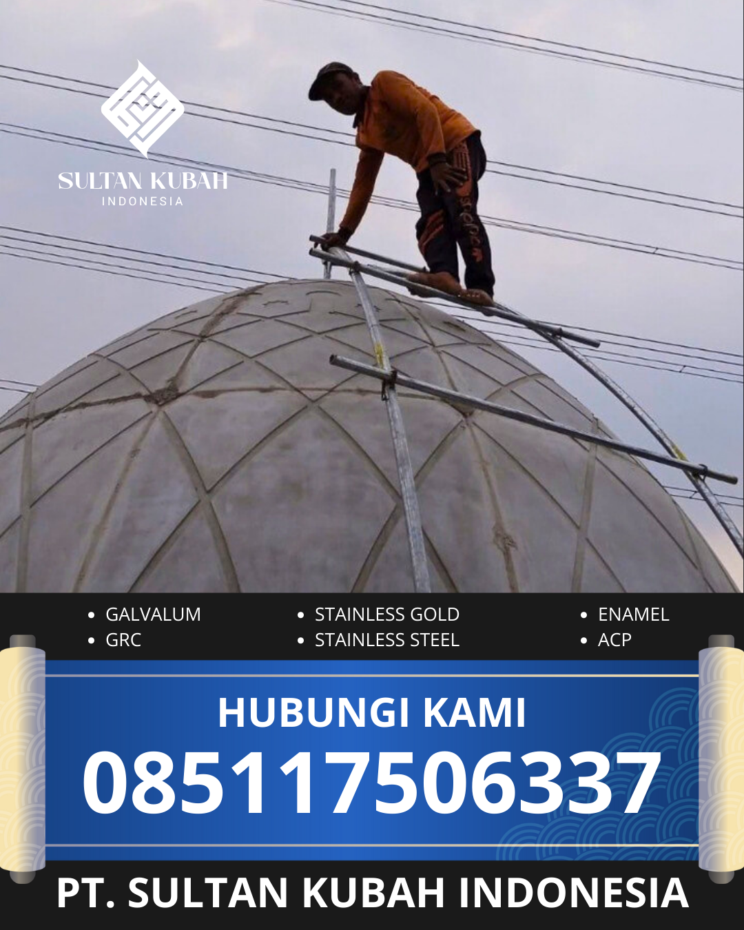 SPESIALIS KUBAH MASJID GARANSI RESMI DI KEC. PADANG SELATAN, KOTA PADANG, SUMATERA BARAT (WA: 085117506337)