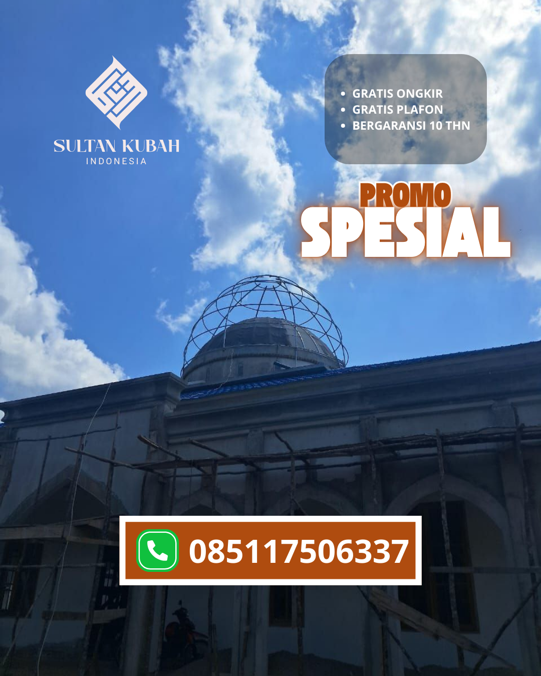 JUAL KUBAH MASJID PREMIUM DI KEC. BONTO TIRO, KABUPATEN BULUKUMBA (WA: 085117506337)