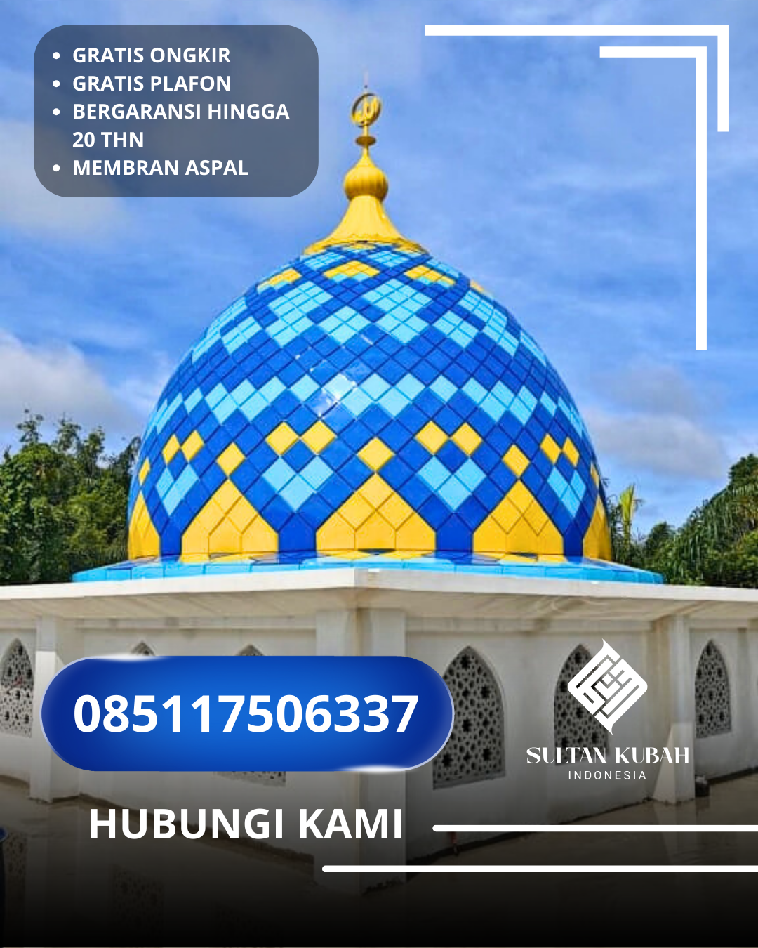 KUBAH MASJID DESAIN ELEGAN DI KEC. SUKAMAKMUR, KAB. ACEH BESAR (WA: 085117506337)