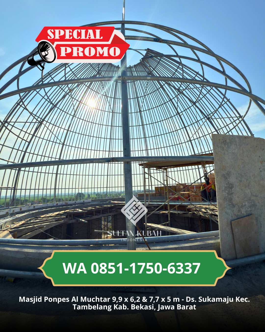 JUAL KUBAH MASJID GALVALUM TAHAN LAMA DI KEC. PASAR KEMIS, KAB. TANGERANG (WA: 085117506337)