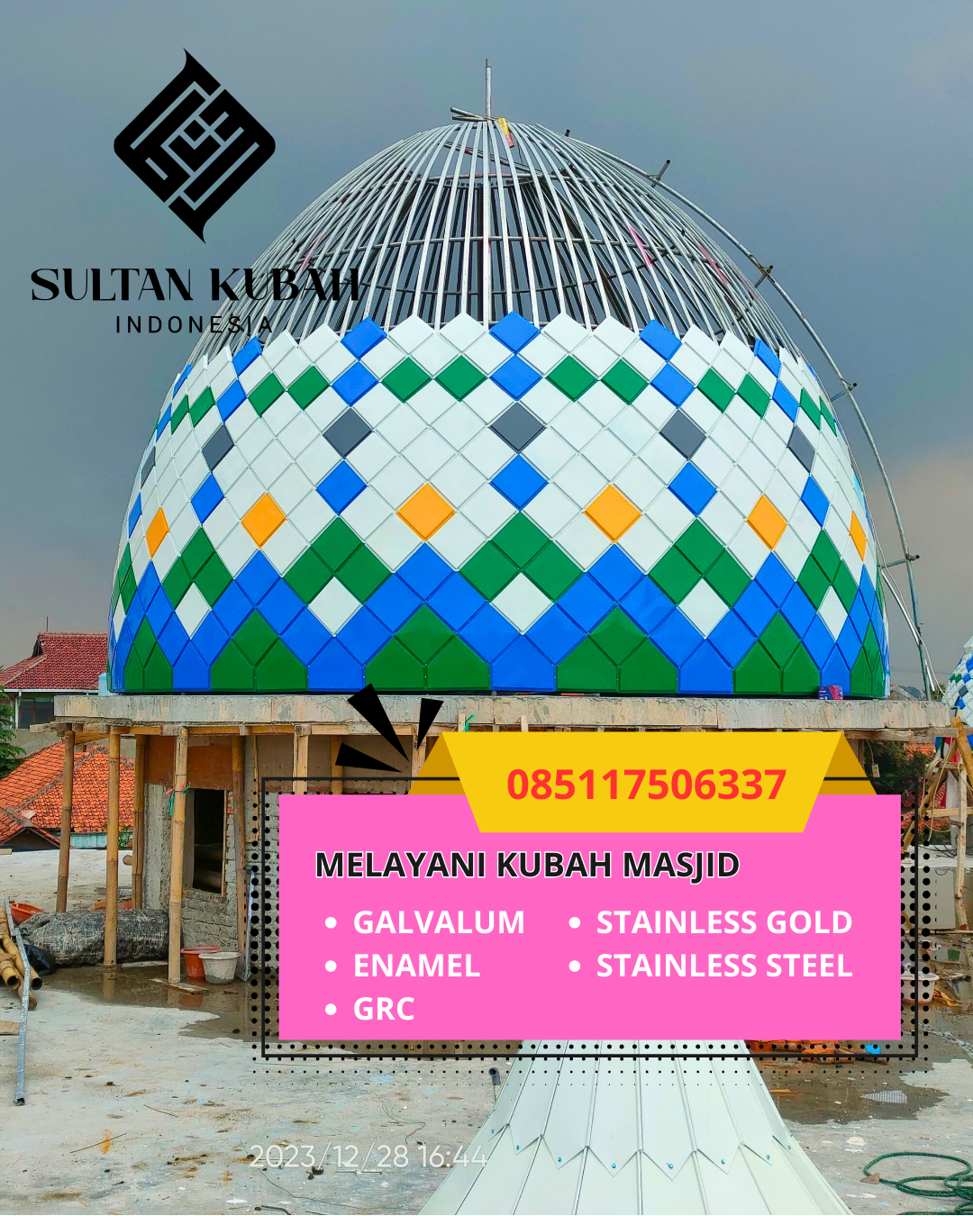 PRODUSEN KUBAH MASJID EKSKLUSIF DI KEC. PONTIANAK SELATAN, KOTA PONTIANAK, KALIMANTAN BARAT (WA: 085117506337)