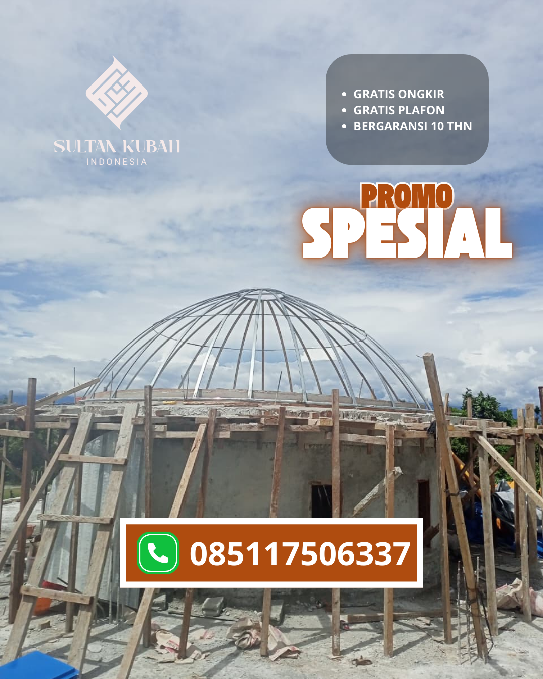 JUAL KUBAH MASJID PREMIUM DI KEC. TONGAUNA, KABUPATEN KONAWE (WA: 085117506337)
