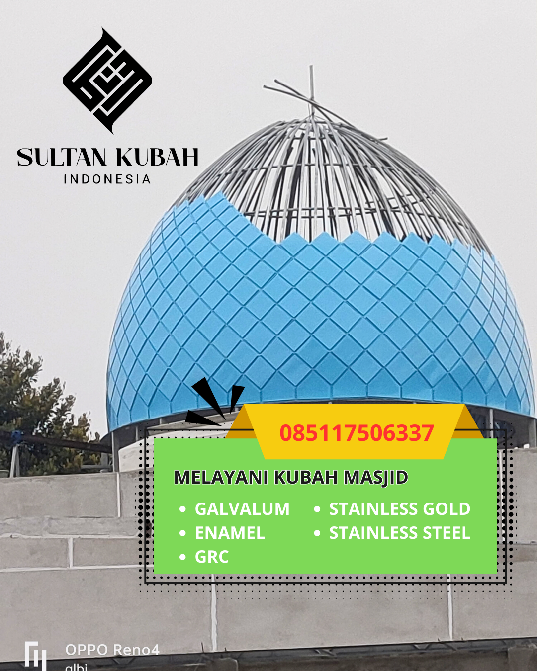 PRODUSEN KUBAH MASJID EKSKLUSIF DI KEC. MEDAN HELVETIA, KOTA MEDAN, SUMUT (WA: 085117506337)