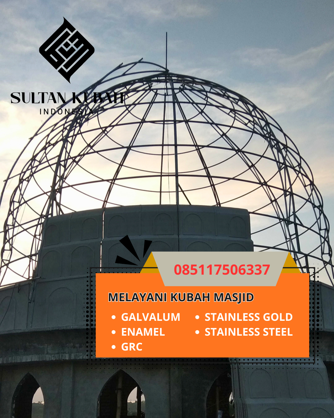 KUBAH MASJID DESAIN ELEGAN DI KEC. GARUT SELATAN, KAB. GARUT, JAWA BARAT (WA: 085117506337)