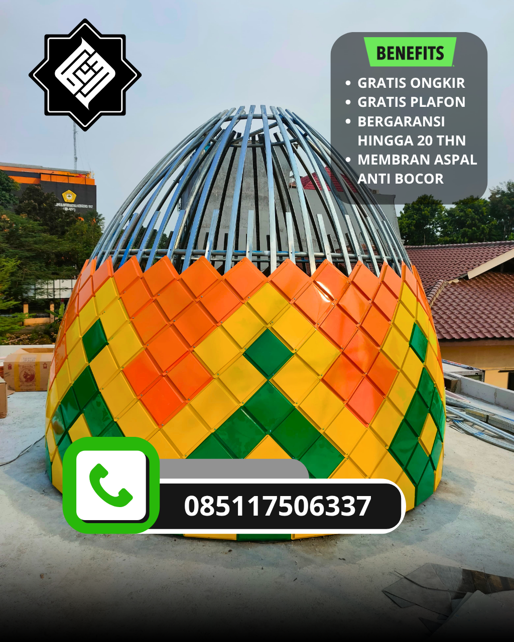 PUSAT KUBAH MASJID BERKUALITAS DI KEC TELUK BETUNG, KOTA BANDAR LAMPUNG, LAMPUNG (WA: 085117506337)
