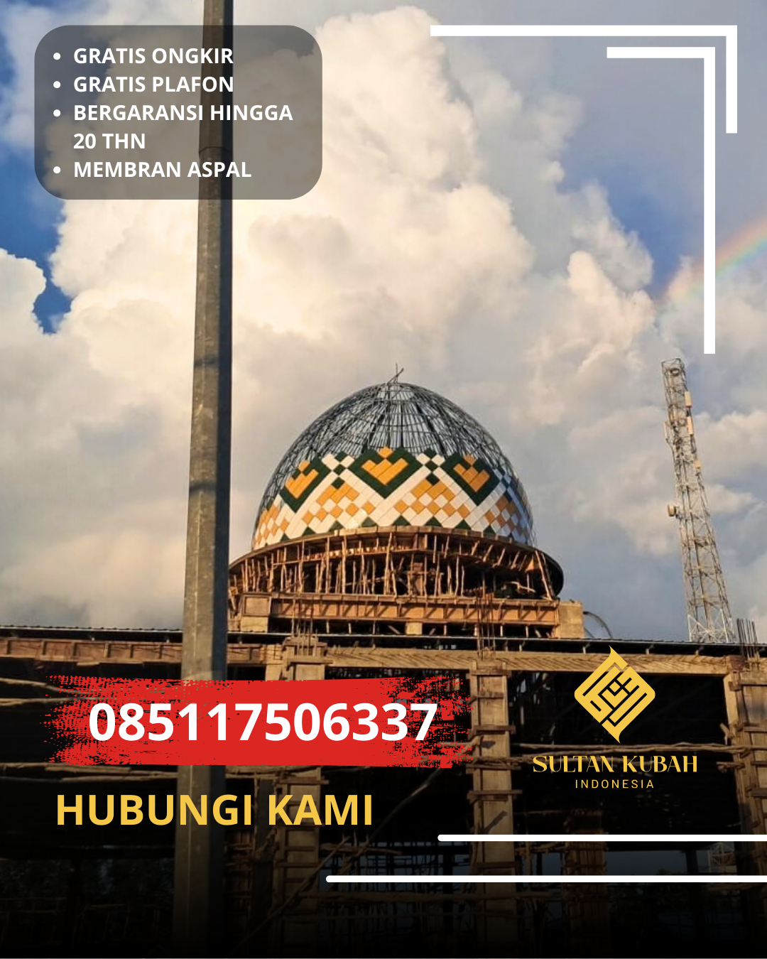 KUBAH MASJID HARGA TERJANGKAU DI KECAMATAN GUNUNGPATI, KOTA SEMARANG, JAWA TENGAH (WA: 085117506337)