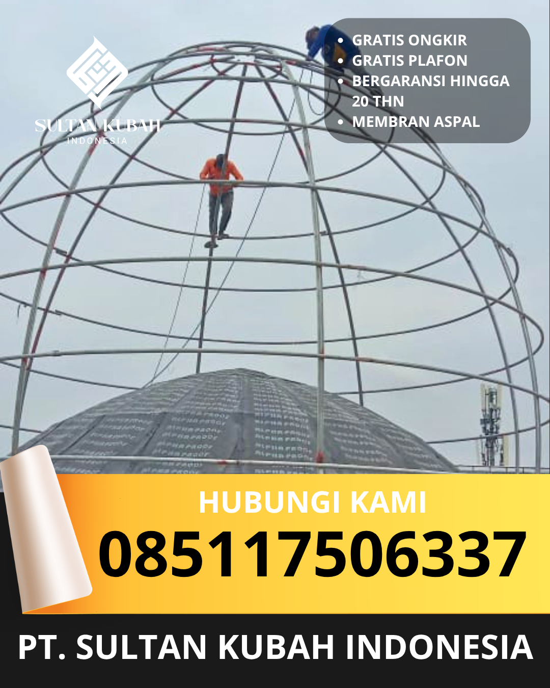 JUAL KUBAH MASJID PREMIUM DI KEC AMPENAN, KOTA MATARAM, NTB (WA: 085117506337)