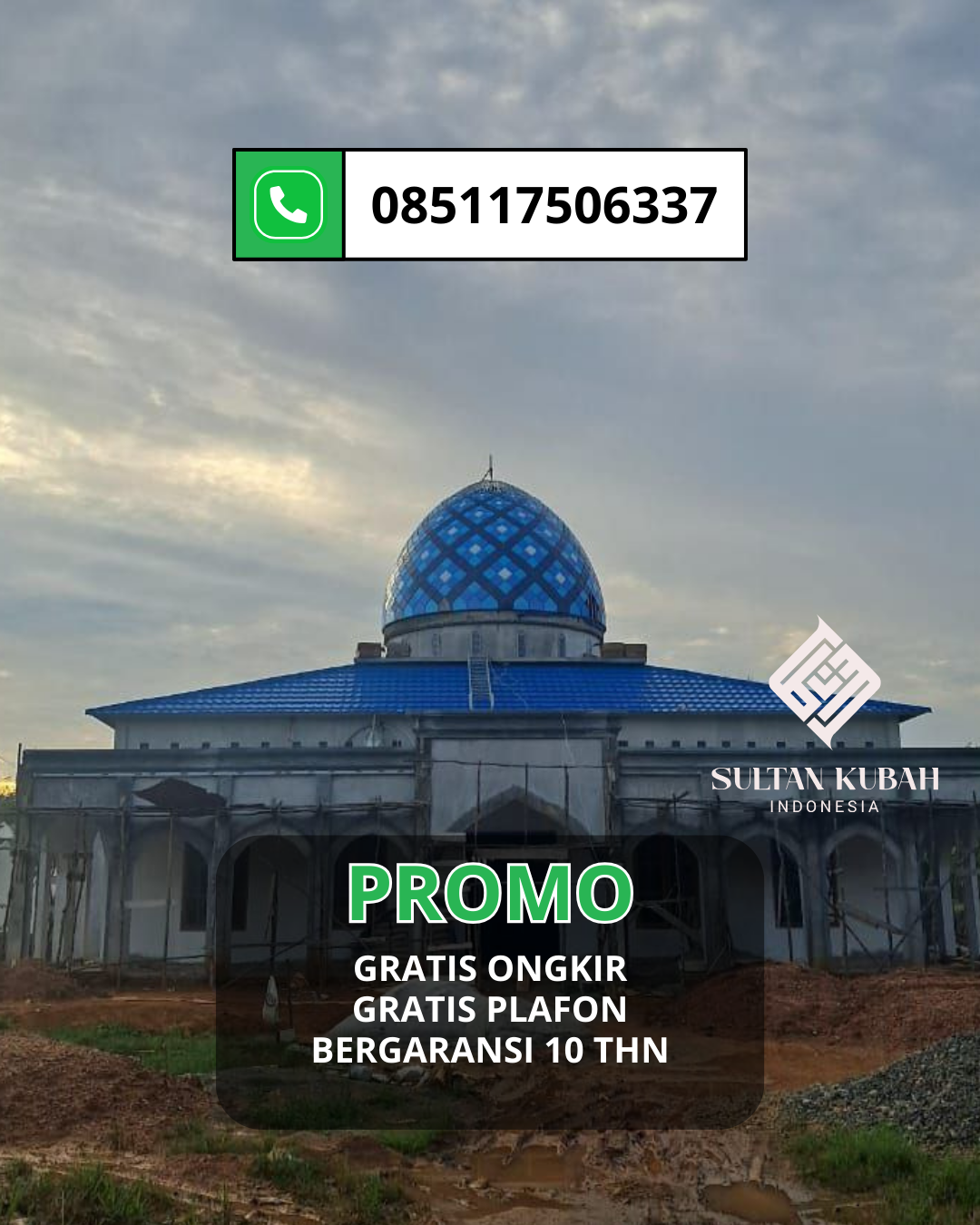 KUBAH MASJID DESAIN ELEGAN DI KEC. SALOMEKKO, KABUPATEN BONE (WA: 085117506337)