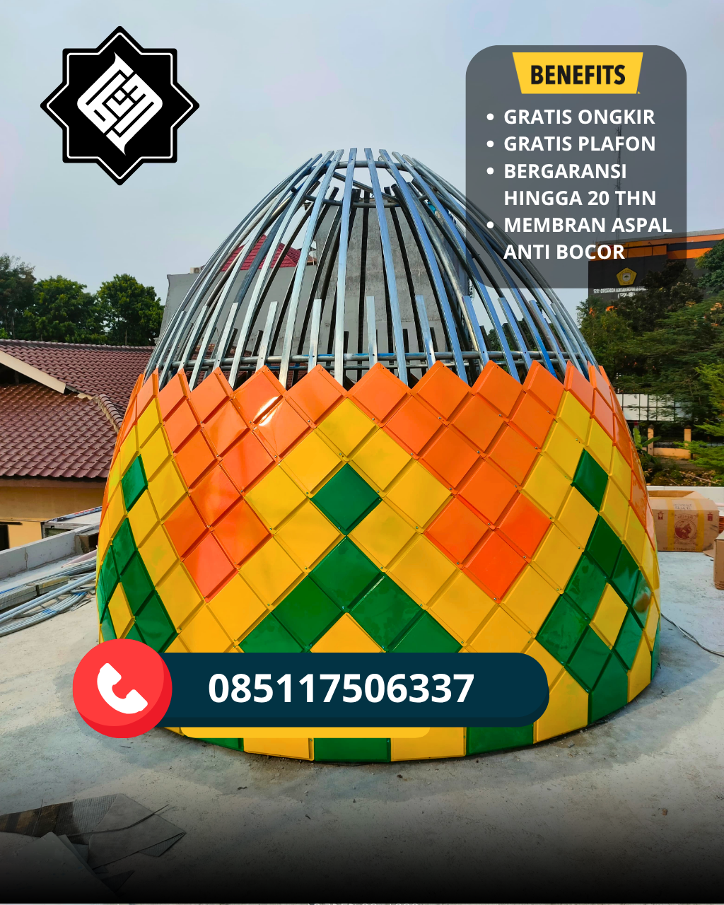 JUAL KUBAH MASJID PREMIUM DI KEC PONTIANAK SELATAN, KOTA PONTIANAK, KALBAR (WA: 085117506337)