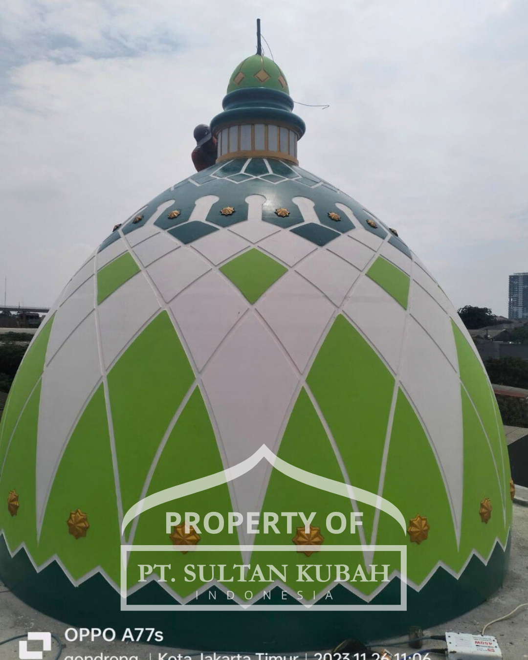 KUBAH MASJID TAHAN LAMA DI KEC. BANJARMASIN UTARA, KOTA BANJARMASIN, KALIMANTAN SELATAN (WA: 085117506337)