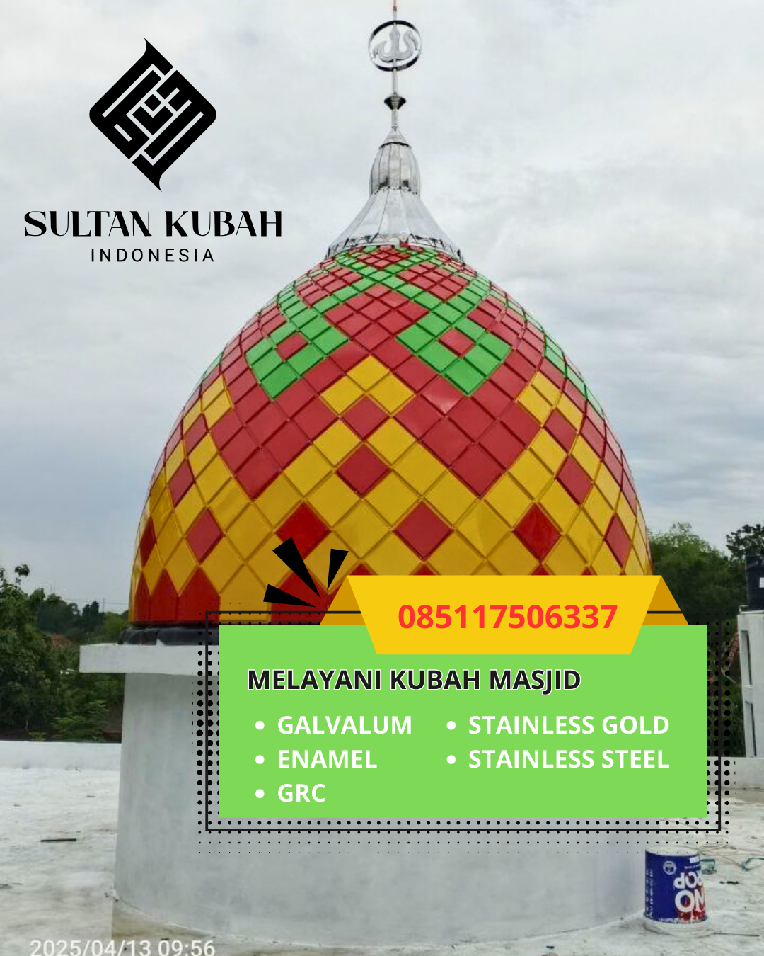 JUAL KUBAH MASJID TAHAN LAMA DI KABUPATEN TRENGGALEK, JAWA TIMUR (WA: 085117506337)